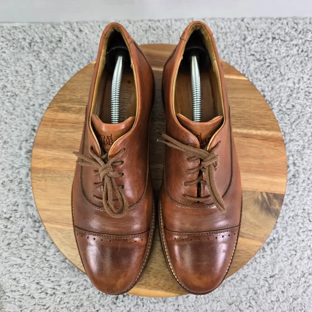 Samuel Hubbard Mens 9 Market Cap Toe Whiskey Brown Lifestyle Daily Oxford Shoe